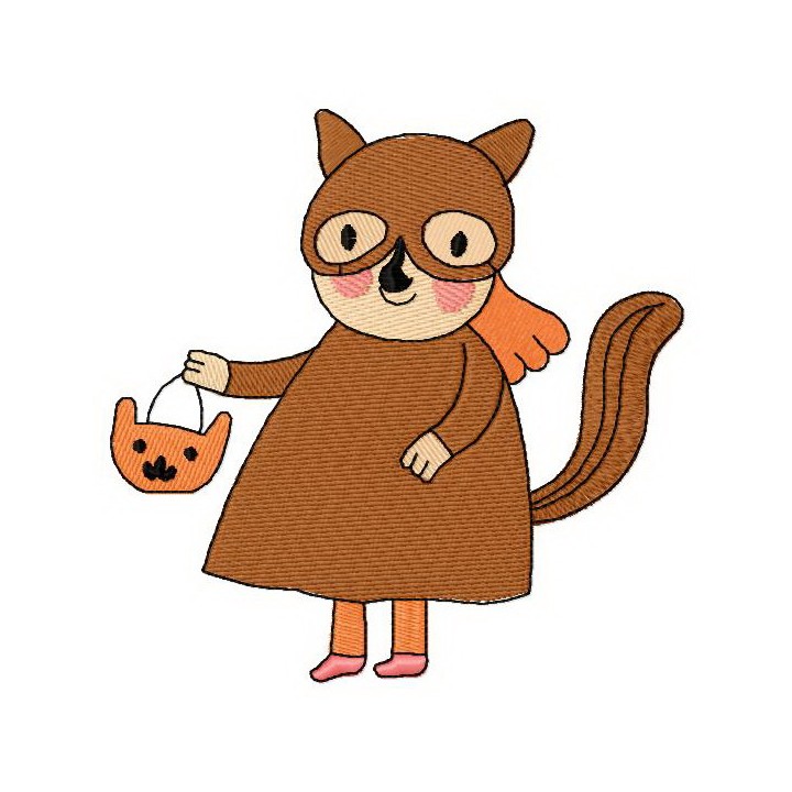 Squirrel costume embroidery design - Embroidery Design