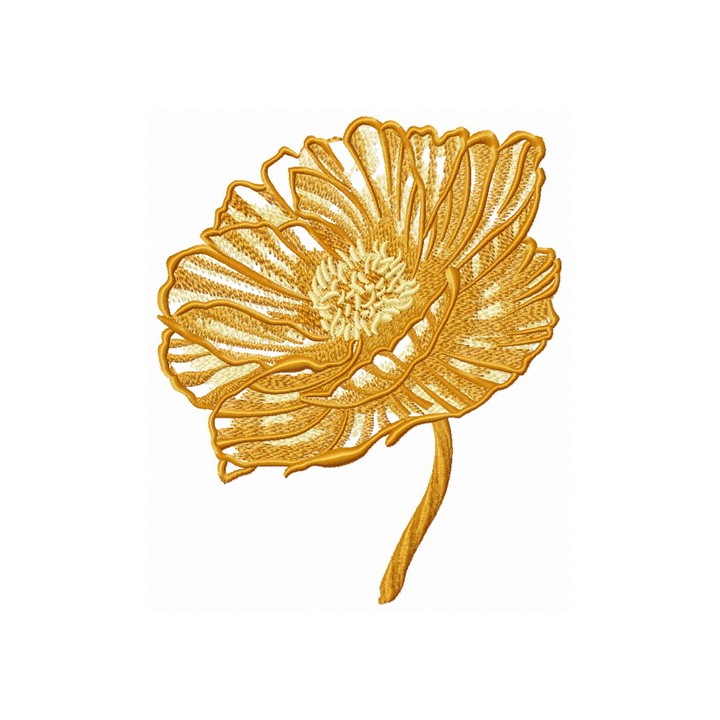 Beige peony embroidery design - Embroidery Design