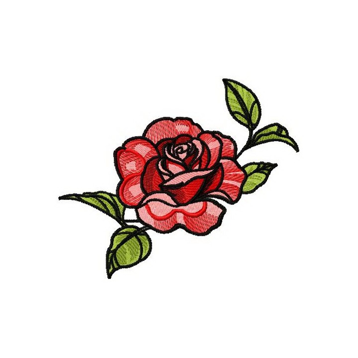 Pink rose 2 embroidery design - Embroidery Design