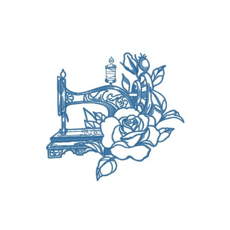 Preview of Old Sewing Machine 6 embroidery design showcasing intricate stitching patterns for crafts.