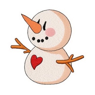 Cute snowman embroidery design - Embroidery Design