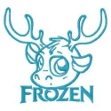 Sven chibi 5 embroidery design featuring a playful character from Frozen, perfect for stitching on apparel and accessories.