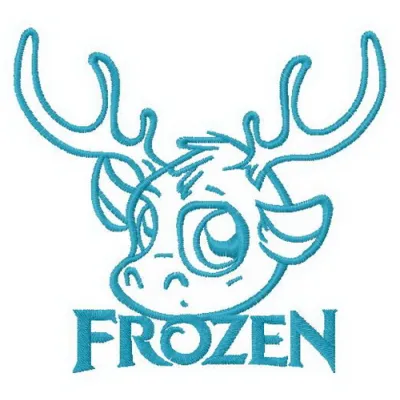 Sven chibi 5 embroidery design featuring a playful character from Frozen, perfect for stitching on apparel and accessories.
