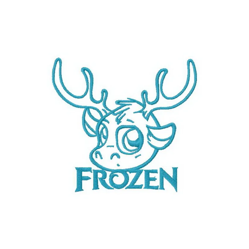 Sven chibi 5 embroidery design featuring a playful character from Frozen, perfect for stitching on apparel and accessories.
