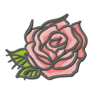Pink rose embroidery design - Embroidery Design
