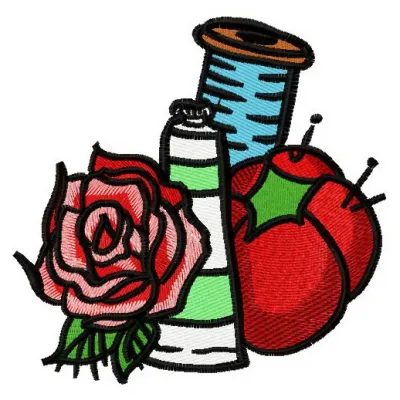 Preview of Sewing Kit 4 embroidery design featuring a collection of creative patterns for various crafts.