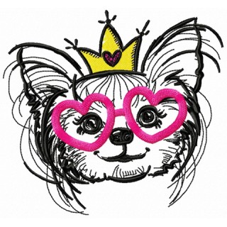 White chihuahua embroidery design - Embroidery Design