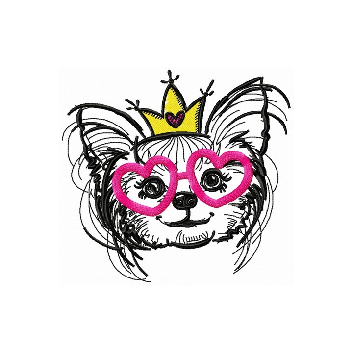 White chihuahua embroidery design - Embroidery Design