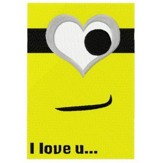 Minion in love embroidery design - Embroidery Design