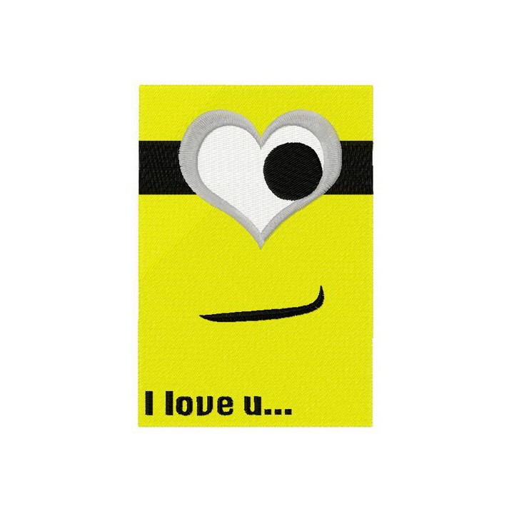Minion in love embroidery design - Embroidery Design