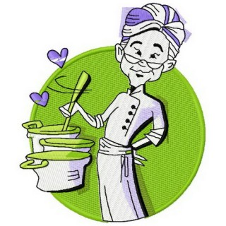 Enthusiastic chef embroidery design - Embroidery Design