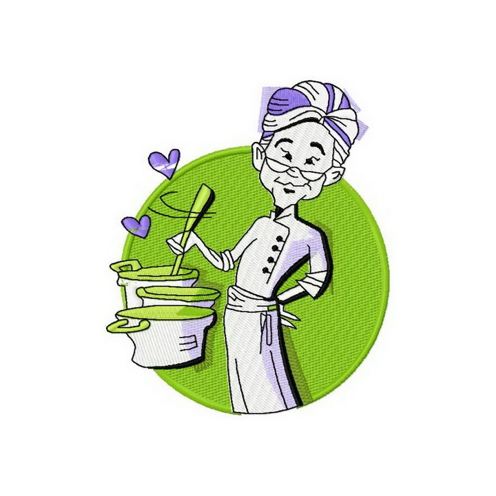 Enthusiastic chef embroidery design - Embroidery Design