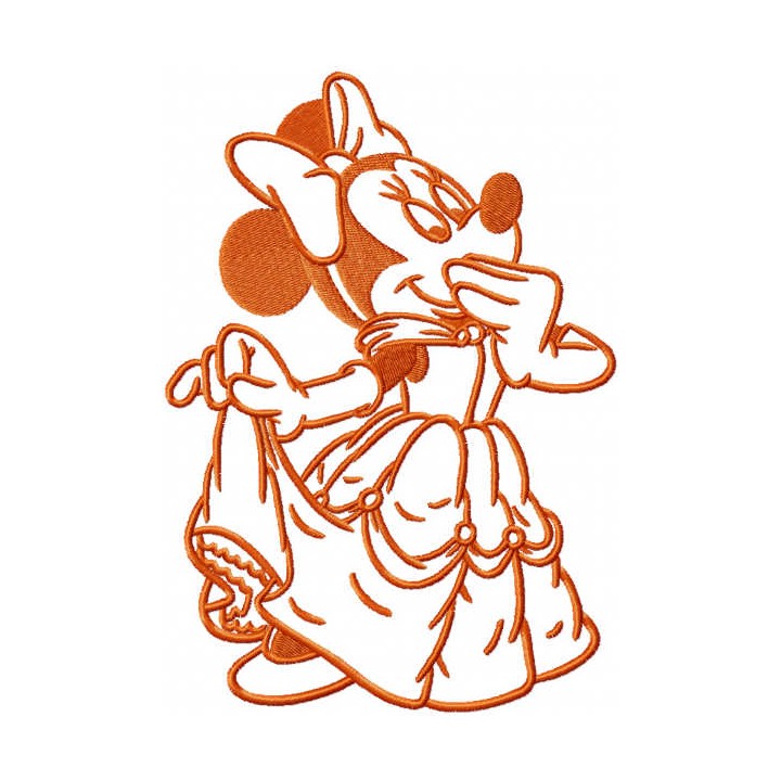 Minnie Mouse Belle princess embroidery design - Embroidery Design