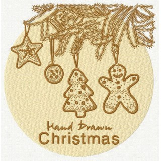 Hand drawn Christmas embroidery design - Embroidery Design