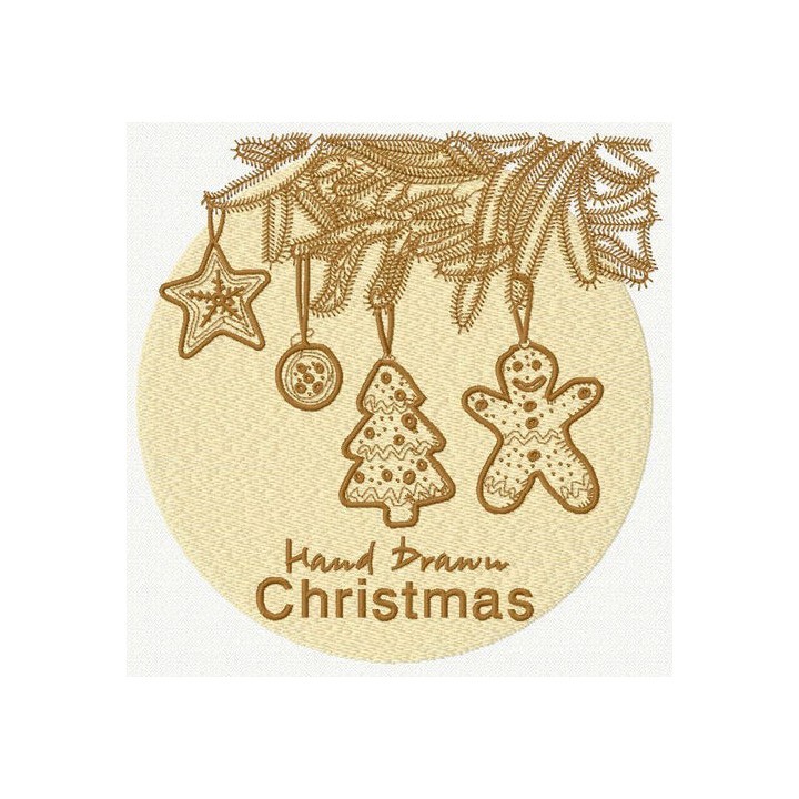 Hand drawn Christmas embroidery design - Embroidery Design