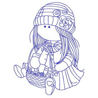 Doll knitting 2 embroidery design - Embroidery Design