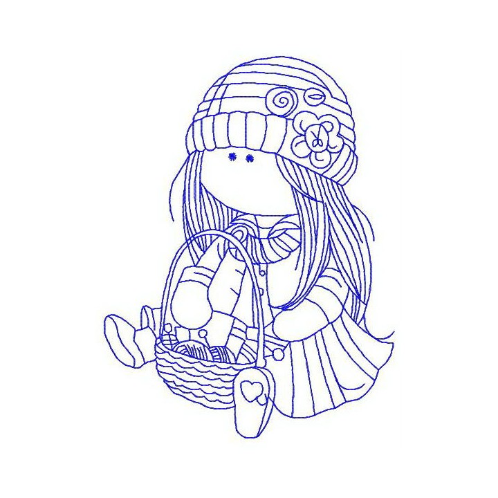 Doll knitting 2 embroidery design - Embroidery Design