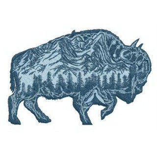 Bison silhouette embroidery design - Embroidery Design