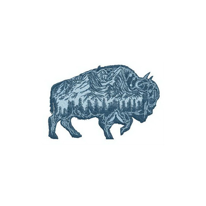Bison silhouette embroidery design - Embroidery Design