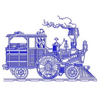 Steam engine embroidery design - Embroidery Design