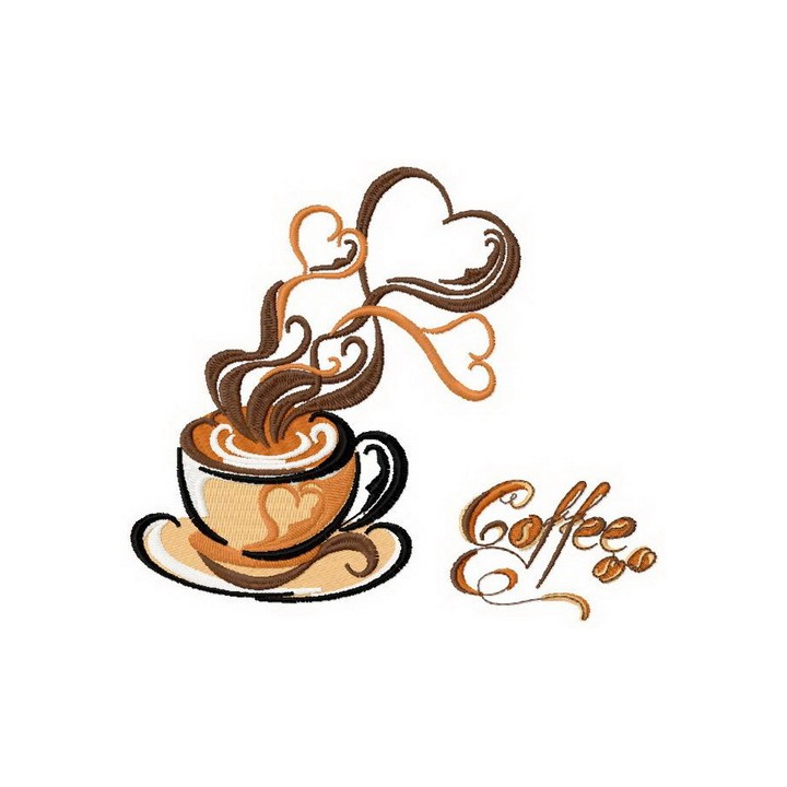 Coffee cup 4 embroidery design - Embroidery Design