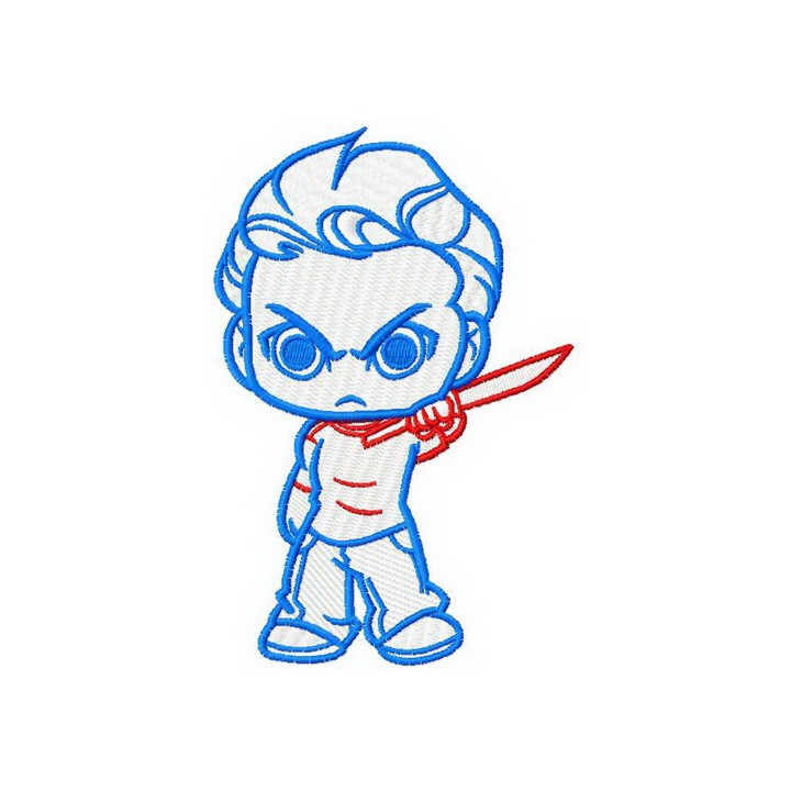 Chibi Glenn embroidery design - Embroidery Design