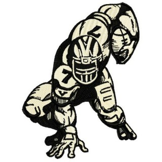 American football player 2 embroidery design - Embroidery Design