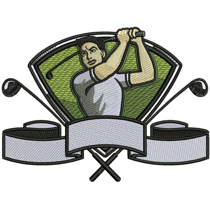 Golfer 2 embroidery design - Embroidery Design