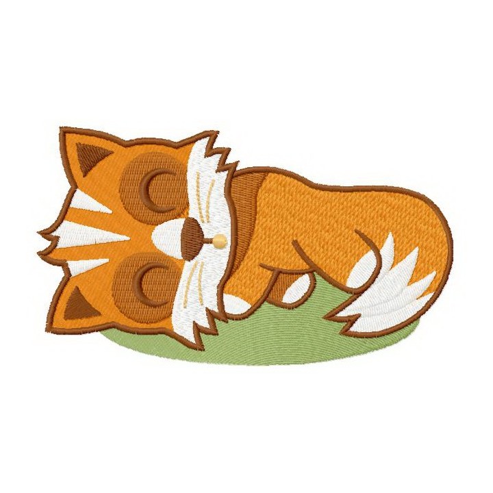 Sleeping fox embroidery design - Embroidery Design