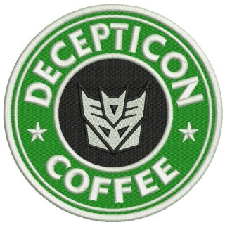 Decepticon coffee embroidery design - Embroidery Design