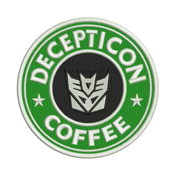 Decepticon coffee embroidery design - Embroidery Design