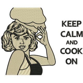 Keep Calm and Cook On embroidery design - Embroidery Design