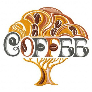 Coffee tree embroidery design - Embroidery Design