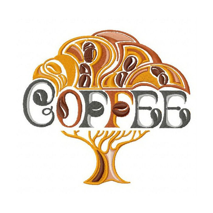 Coffee tree embroidery design - Embroidery Design