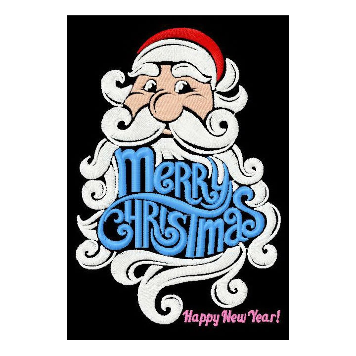 Santa wishes you Merry X-mas embroidery design - Embroidery Design