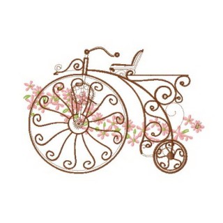 Retro bicycle 2 embroidery design - Embroidery Design