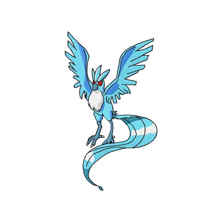 Shiny Articuno Pokemon embroidery design - Embroidery Design