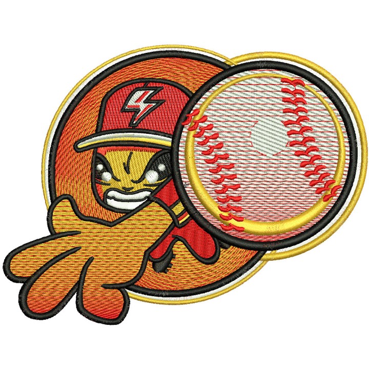 Pitcher badge embroidery design - Embroidery Design