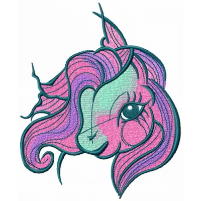 Adorable My Little Pony embroidery design showcasing a colorful character, perfect for stitching on t-shirts or tote bags.