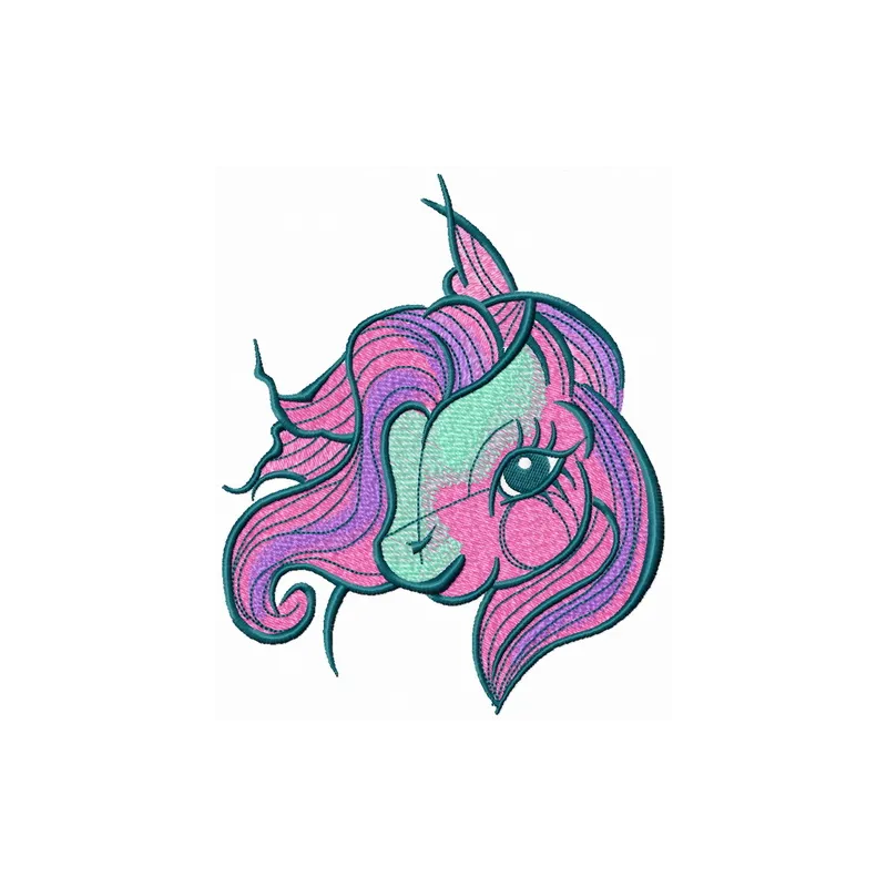 Adorable My Little Pony embroidery design showcasing a colorful character, perfect for stitching on t-shirts or tote bags.