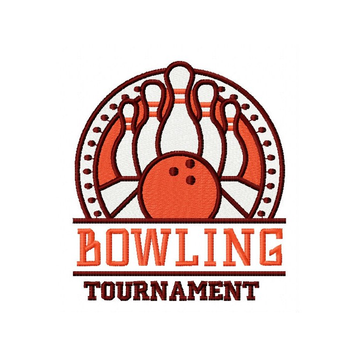Bowling tournament embroidery design - Embroidery Design