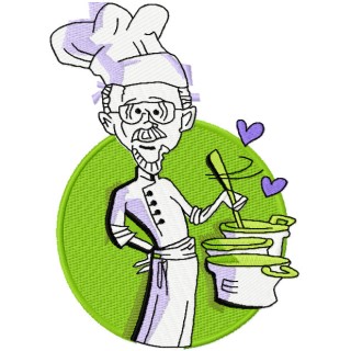 Jolly old chef embroidery design - Embroidery Design