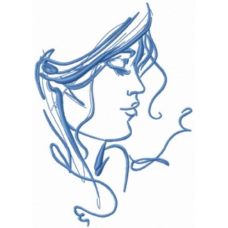 My beloved's face sketch embroidery design - Embroidery Design