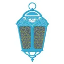 Lantern embroidery design showcasing intricate stitching patterns in a sun and moon theme.