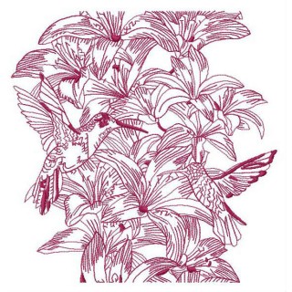 Humming-birds 2 embroidery design - Embroidery Design
