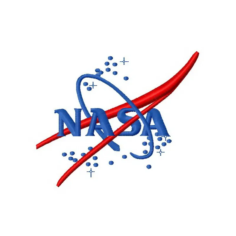 Embroidery design of the NASA logo 2, ideal for aviation-themed projects on t-shirts, caps, and hoodies.
