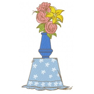Bouquet in vase embroidery design - Embroidery Design