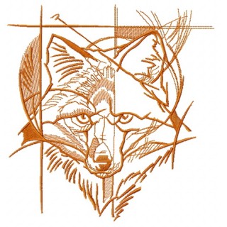 Fox street art sketch embroidery design - Embroidery Design