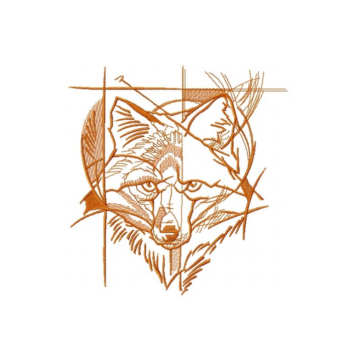 Fox street art sketch embroidery design - Embroidery Design