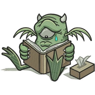 Sad book embroidery design - Embroidery Design